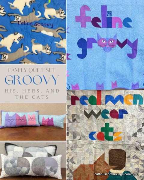 Feline Groovy Family Quilt Set - Click to enlarge