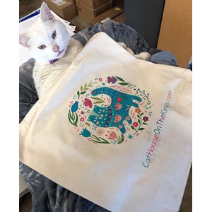 Teal Graphic Tote Bag