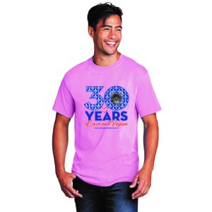 Men's 30th Anniversary2022 T-shirt  in Candy Pink 