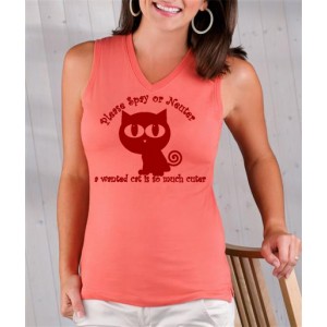 Ladies Big Eyed Cat Tank Top- Spay & Neuter