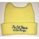 Yellow Baby Beanie with embroidery and ears